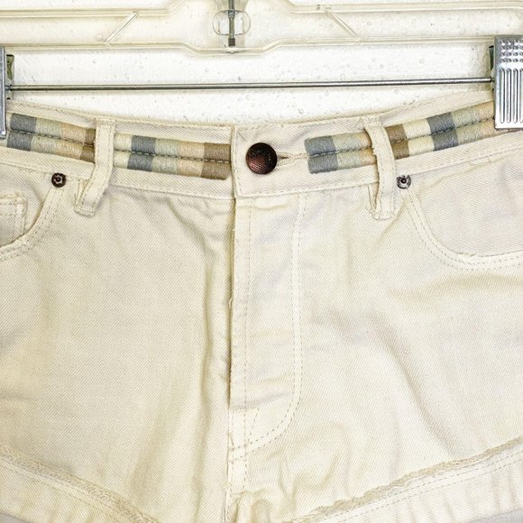 Free People Denim Embroidered Waist Shorts 26 - Picture 3 of 8